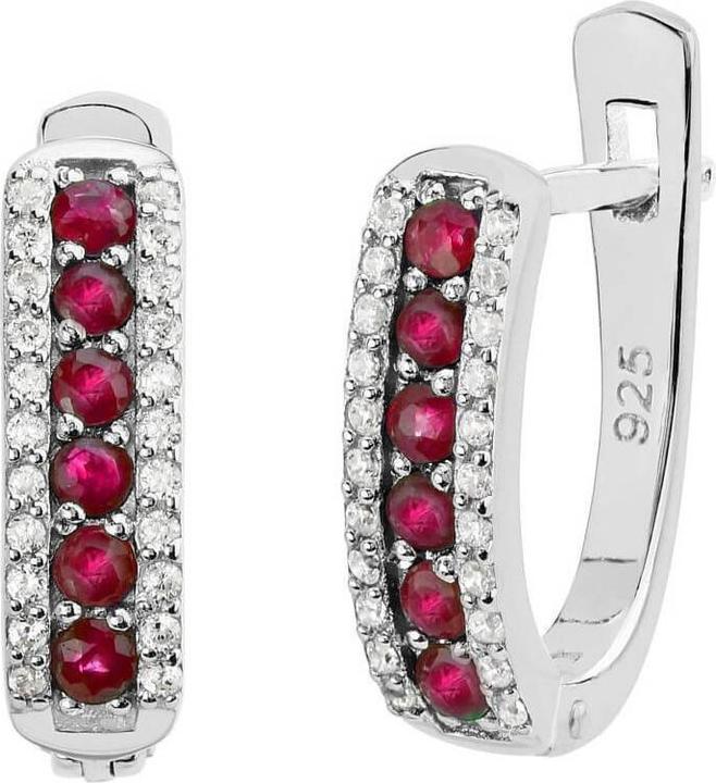 Produktbild Silvego Silver earrings with synthetic ruby QR12RE