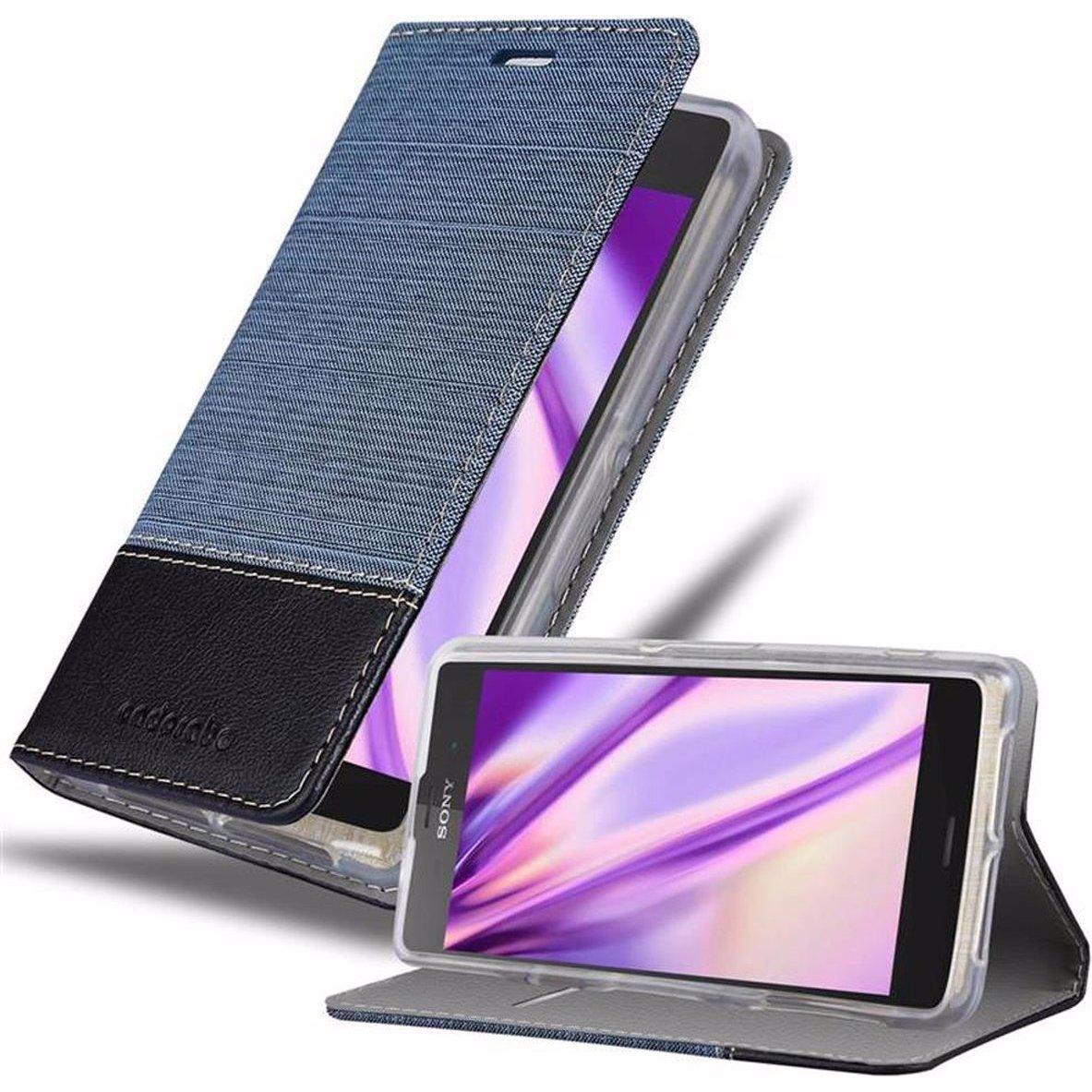 Cadorabo Book Jeans Optik Cover (Sony Xperia Z2 Compact), Smartphone Hülle, Blau
