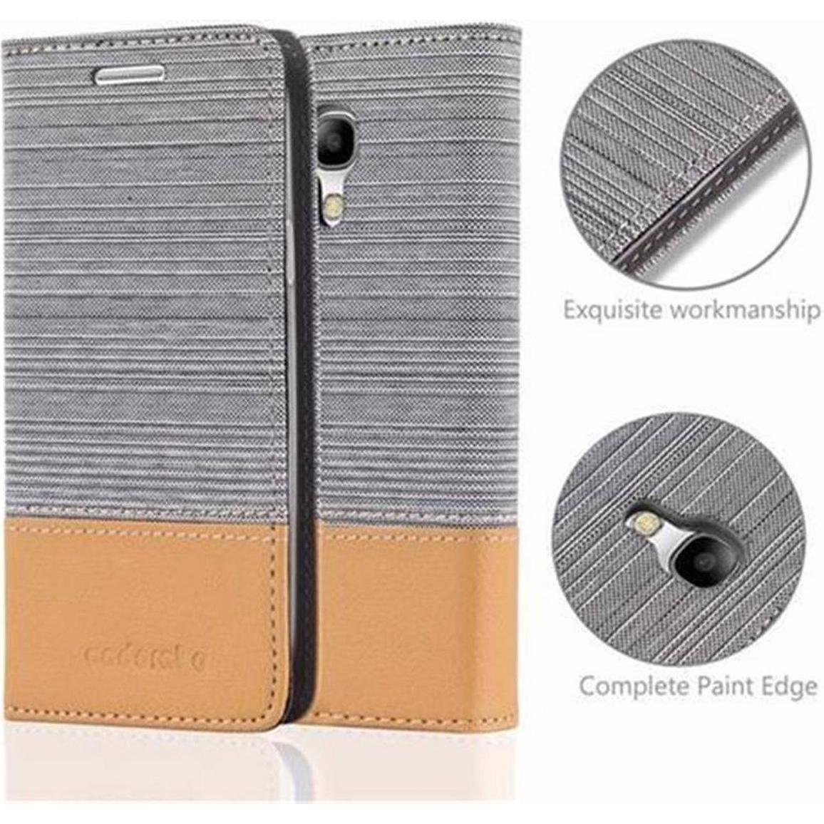 Thumbnail - Cadorabo Jeans Optik (Samsung Galaxy S4 mini), Smartphone Hülle, Grau, Braun