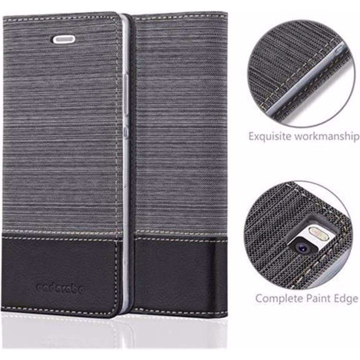 Thumbnail - Cadorabo Book Jeans Optik Cover (Huawei P8), Smartphone Hülle, Grau