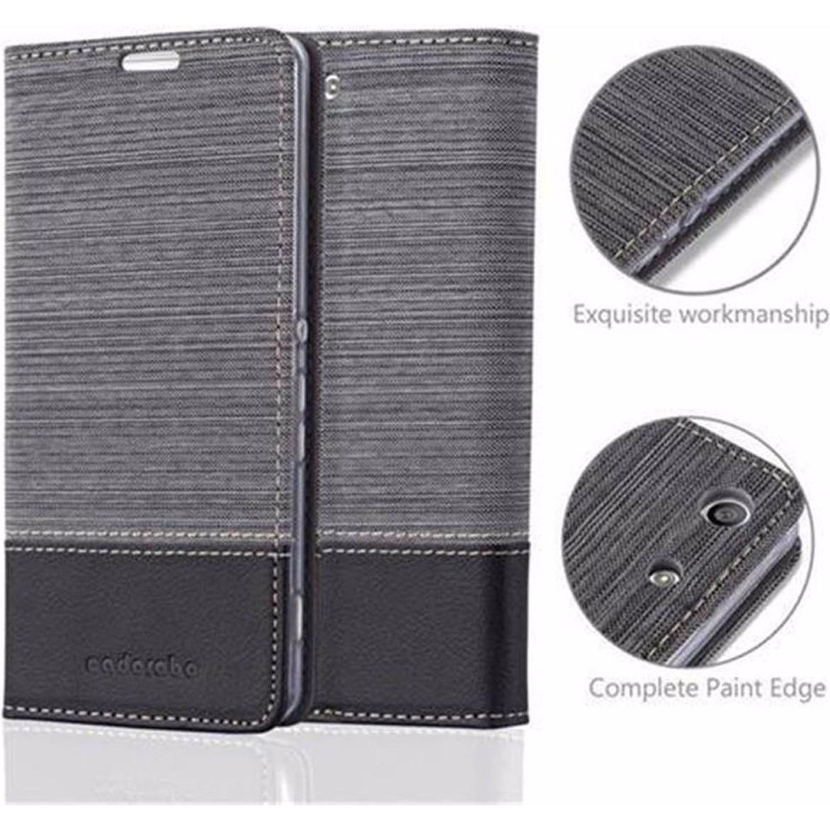 Thumbnail - Cadorabo Book Jeans Optik Cover (Sony Xperia M5), Smartphone Hülle, Grau