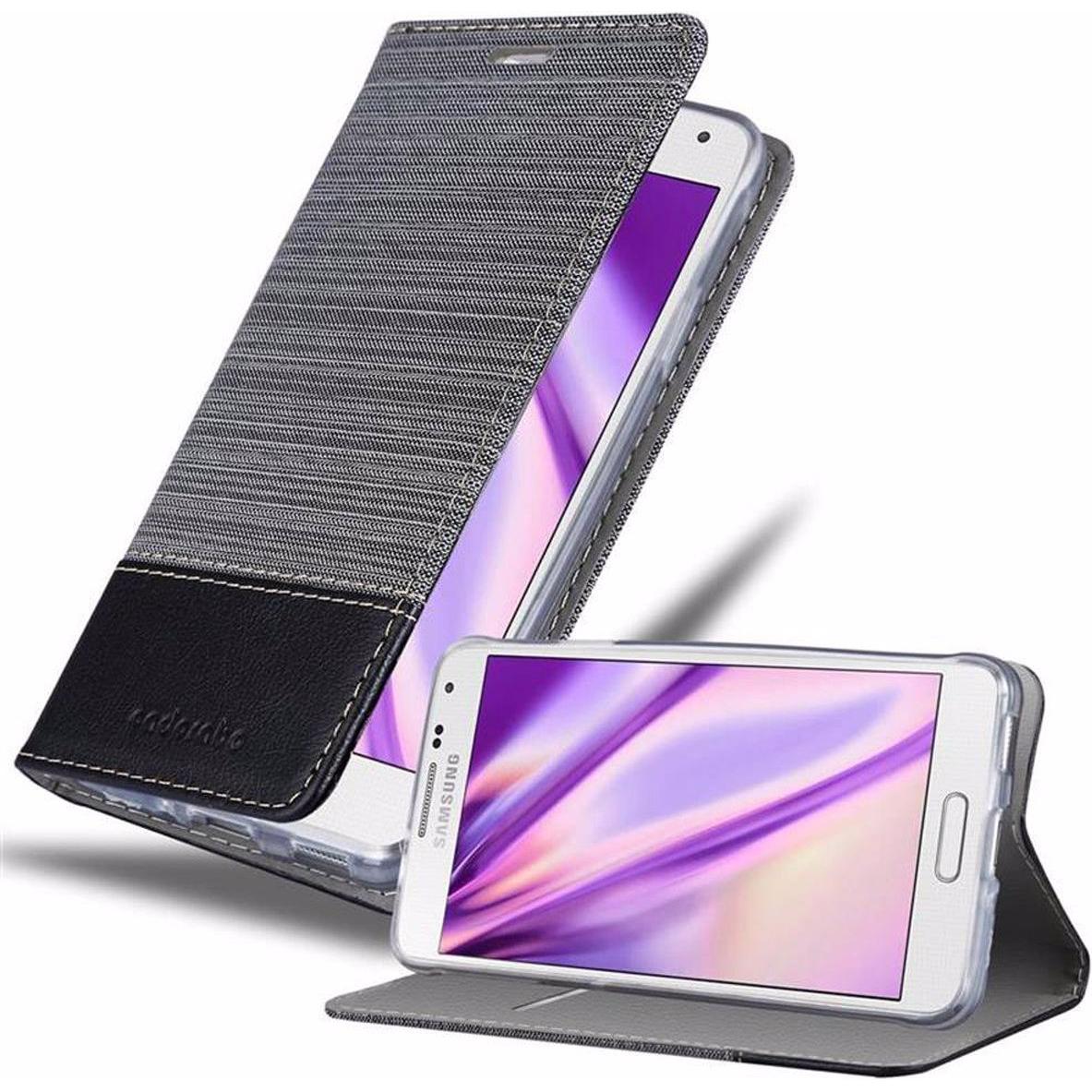 Cadorabo Book Jeans Optik Cover (Samsung Galaxy Alpha), Smartphone Hülle, Grau
