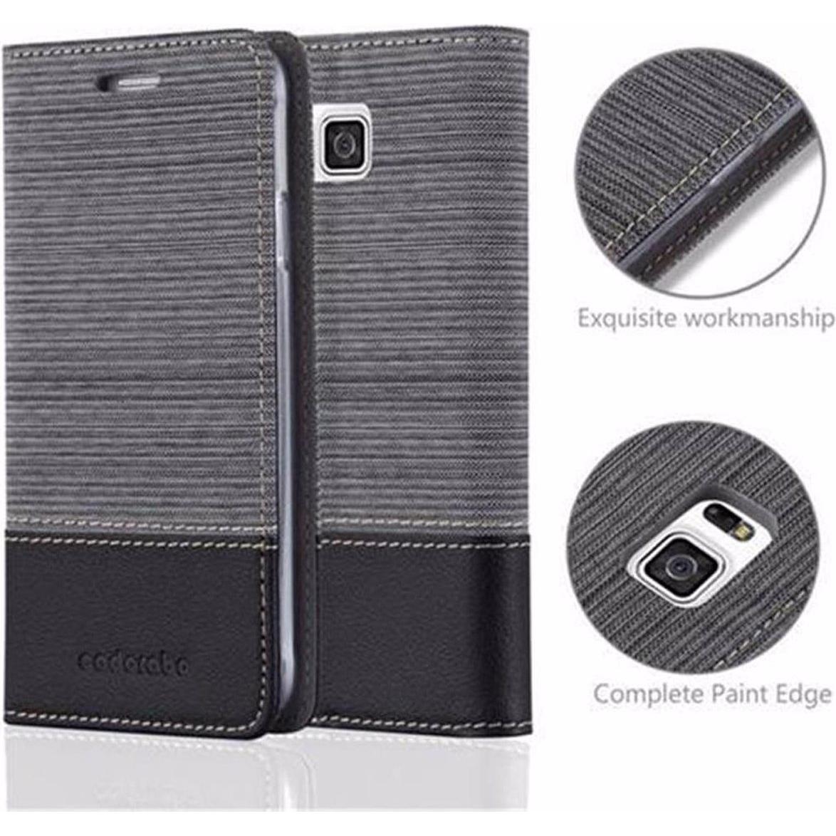 Thumbnail - Cadorabo Book Jeans Optik Cover (Samsung Galaxy Alpha), Smartphone Hülle, Grau