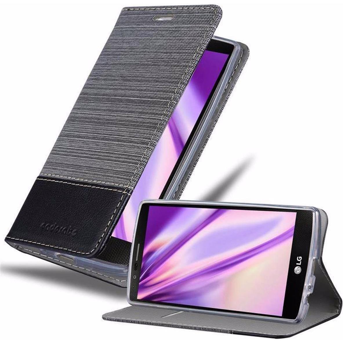 Cadorabo Book Jeans Optik Cover (LG G4, Motorola Moto G4 Plus), Smartphone Hülle, Grau