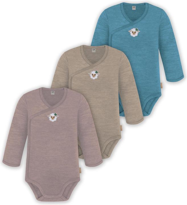 Immagine prodotto Normani Confezione da 3 pezzi di body a maniche lunghe in merino per bambino e bambina - 9355 (68)
