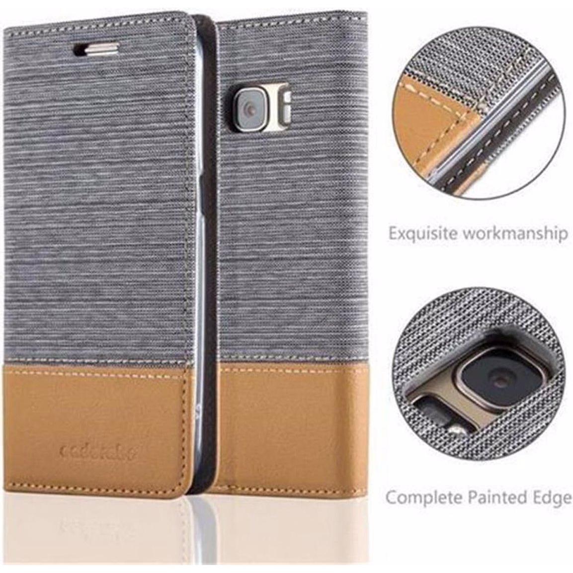 Thumbnail - Cadorabo Jeans Optik (Samsung Galaxy S7), Smartphone Hülle, Grau, Braun