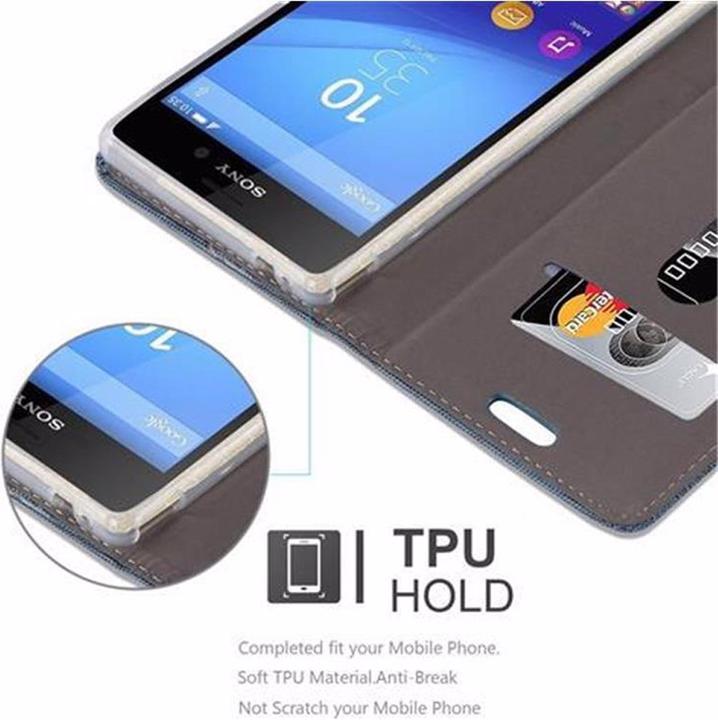 Actual product image Cadorabo Book Jeans Optics Cover (Sony Xperia M4 Aqua)