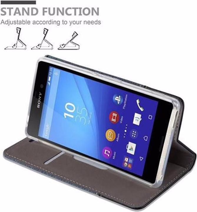 Actual product image Cadorabo Book Jeans Optics Cover (Sony Xperia M4 Aqua)