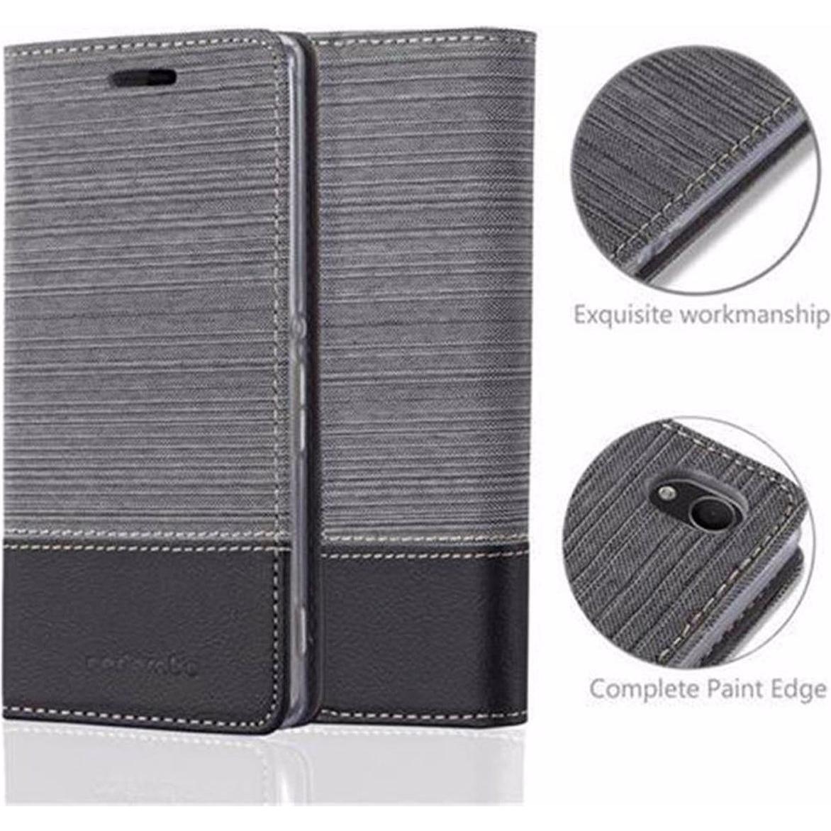 Thumbnail - Cadorabo Book Jeans Optik Cover (Sony Xperia M4 Aqua), Smartphone Hülle, Grau
