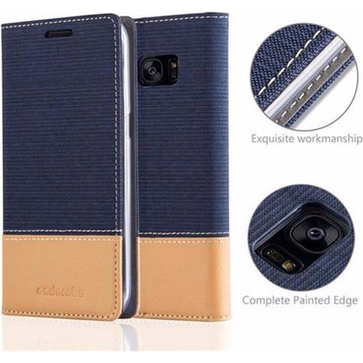 Thumbnail - Cadorabo Book Jeans Optik Cover (Samsung Galaxy S7 Edge), Smartphone Hülle, Blau