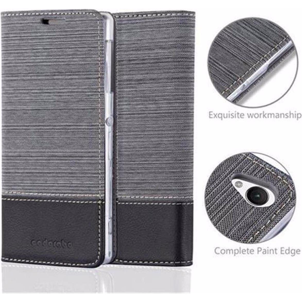 Thumbnail - Cadorabo Book Jeans Optik Cover (Sony Xperia Z1), Smartphone Hülle, Grau
