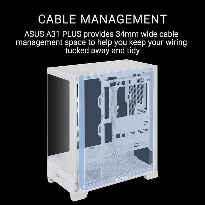 Produktbild ASUS A31 Plus Tg Argb White (ATX, mATX, Mini-ITX)