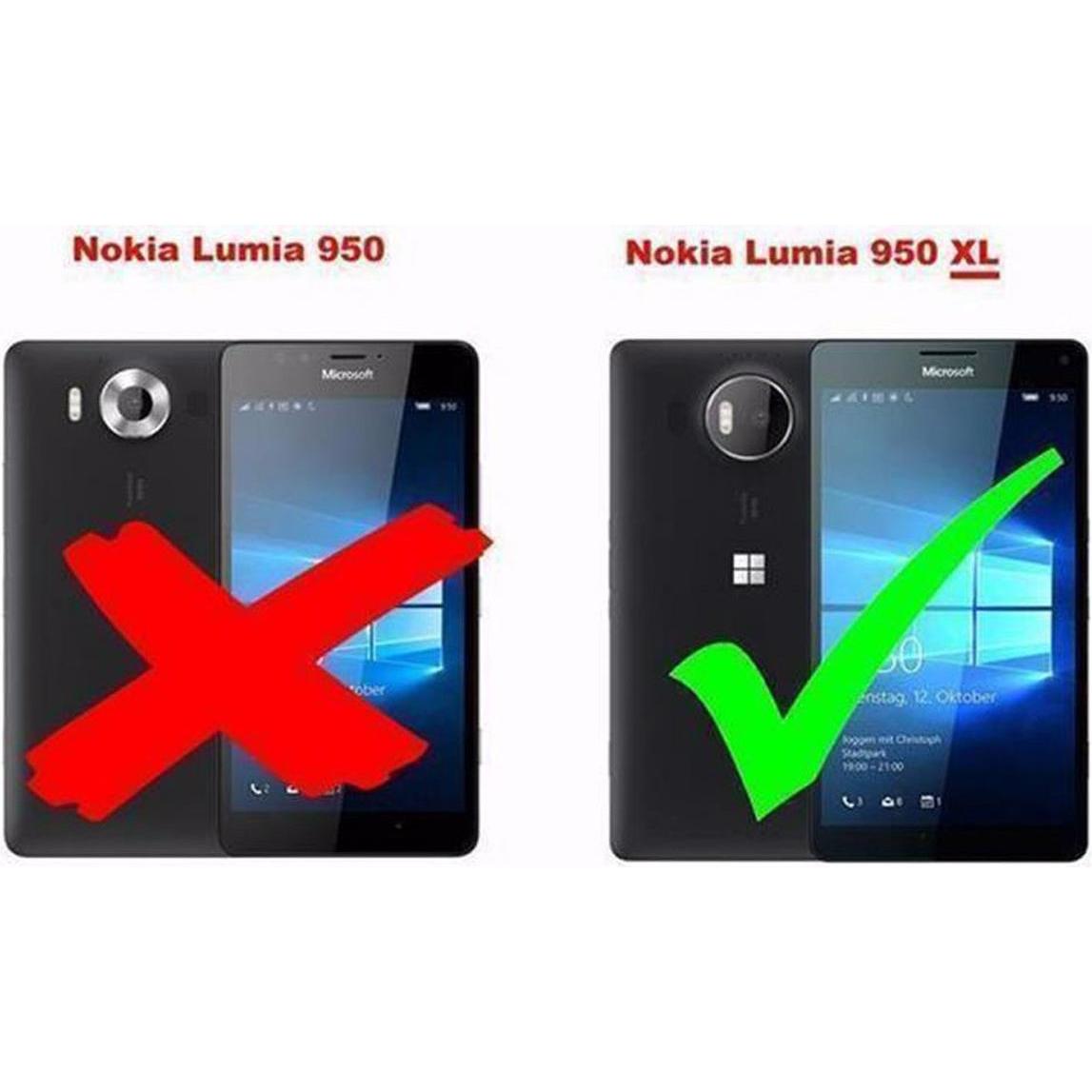 Thumbnail - Cadorabo Book Invisible Magnet Cover (Microsoft Lumia 950 XL), Smartphone Hülle, Rot