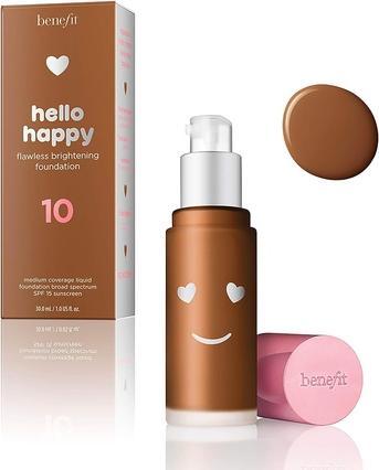 Actual product image BeneFit Cosmetics Benefit Hello Happy Flawless Liquid Foundation 10 Deep 30ml (10 Deep Warm)