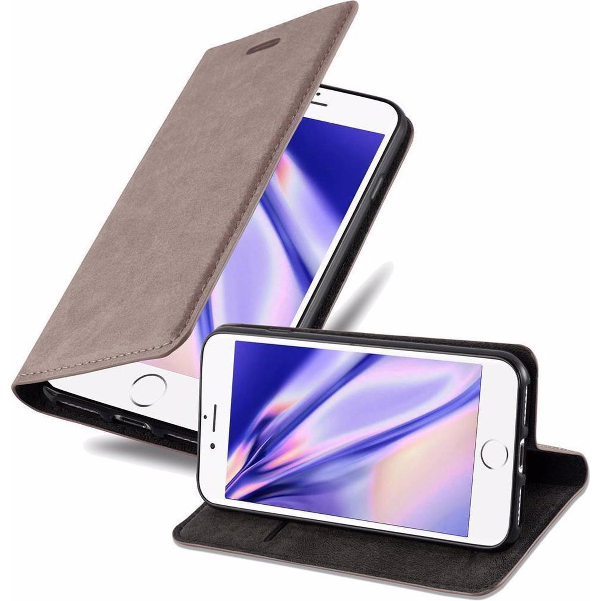 Cadorabo Book Invisible Magnet Cover (Apple iPhone 7 Plus), Smartphone Hülle, Braun