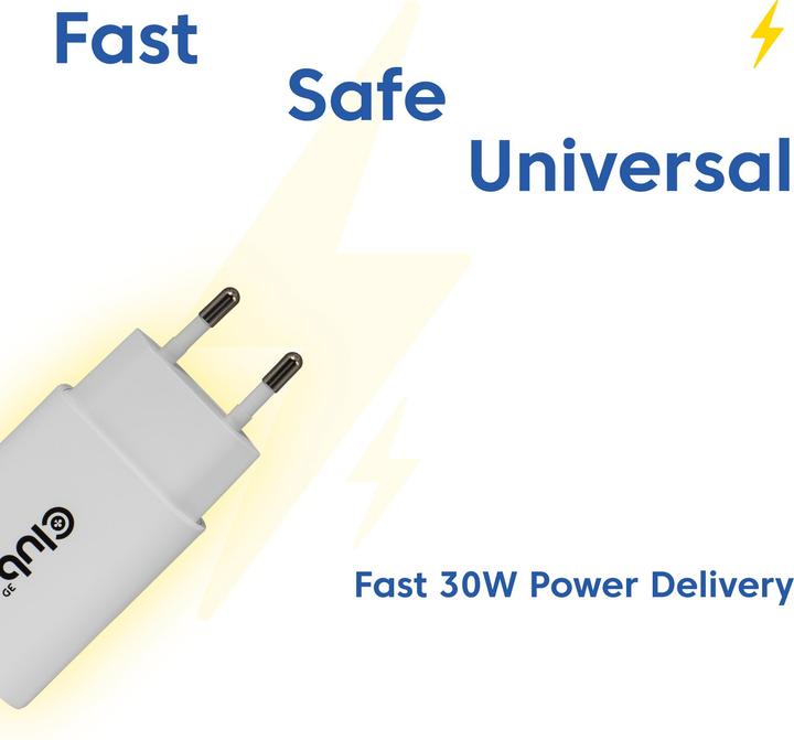 Produktbild Club 3D Club3D Lifestyle Ladegerät USB-C 30Watt, 2Stk weiss retail (30 W, 1 Port)