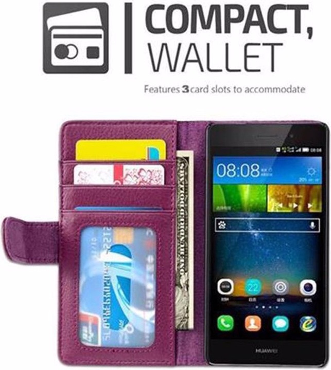 Produktbild Cadorabo Book mit 3 Kartenfächer Cover (Huawei P8 Lite)