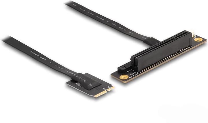 Actual product image Delock M.2 Key A+E to PCIe x8 NVMe adapter angled with 20 cm cable (20 cm)