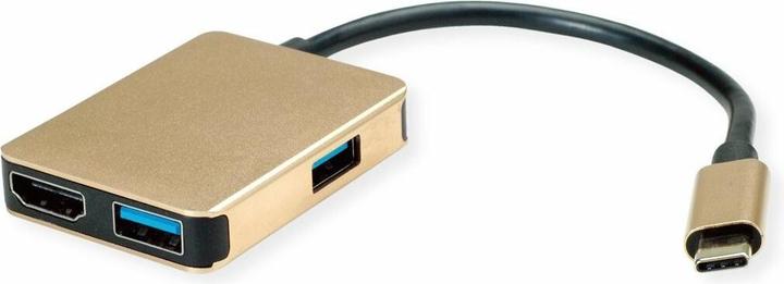Roline GOLD USB Typ C Dockingstation, HDMI 4K, 2x USB 3.2 Gen 1, 1x PD (USB-C, 4 Ports)