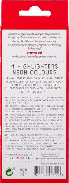 Produktbild Bruynzeel Filzstifte Neon 4 Farben (4x)