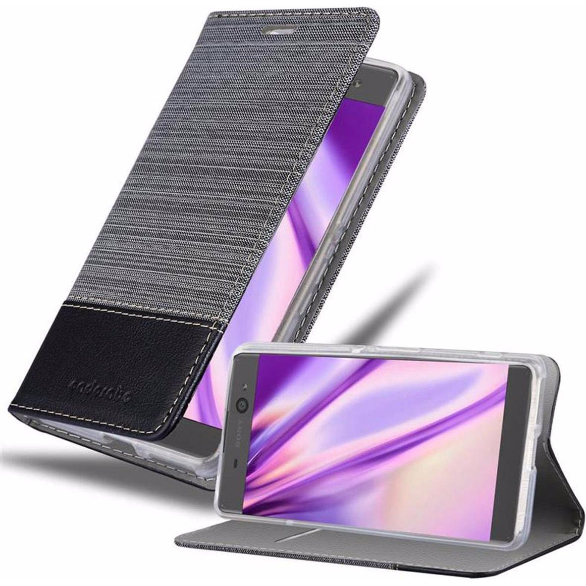 Cadorabo Book Jeans Optik Cover (Sony Xperia XA), Smartphone Hülle, Grau