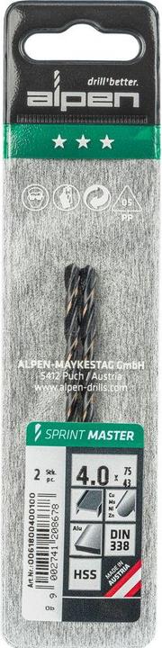 Actual product image Alpen Twist drill (4 millimetres)