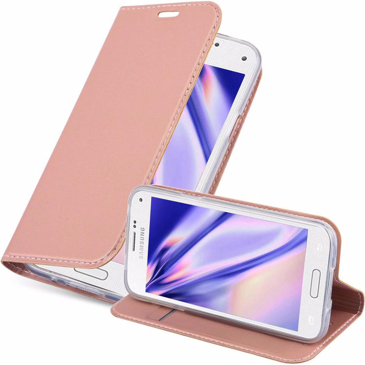 Cadorabo Book Classy Style Cover (Samsung Galaxy S5 Mini), Smartphone Hülle, Rosa