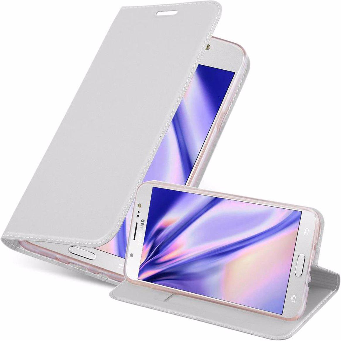 Cadorabo Book Classy Style Cover (Samsung Galaxy J7 2016), Smartphone Hülle, Silber