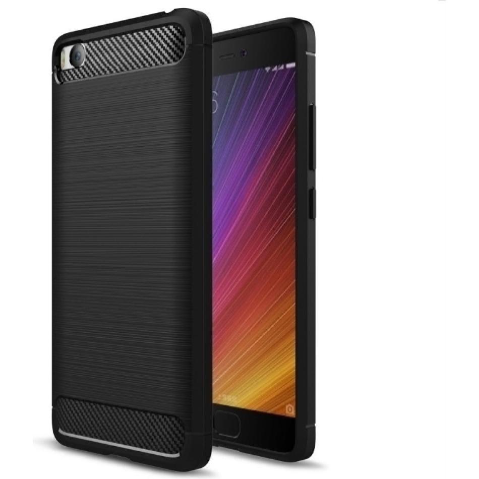 Screenguard Xiaomi Mi 5 Hülle Carbon Brushed Soft TPU (Xiaomi Mi 5), Smartphone Hülle, Schwarz