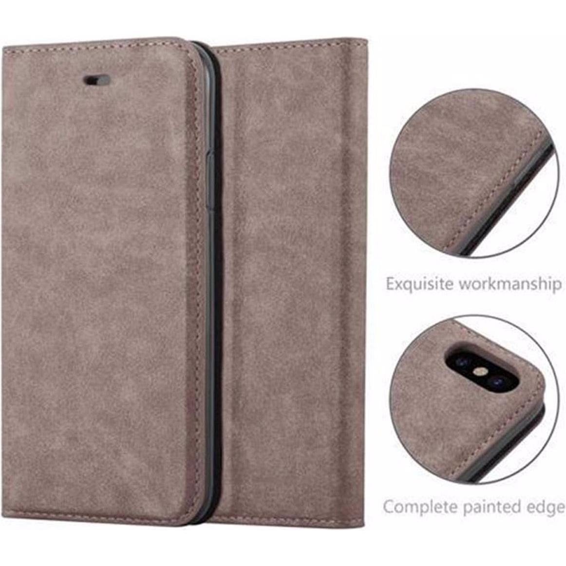 Thumbnail - Cadorabo Book Invisible Magnet Cover (Apple iPhone X), Smartphone Hülle, Braun