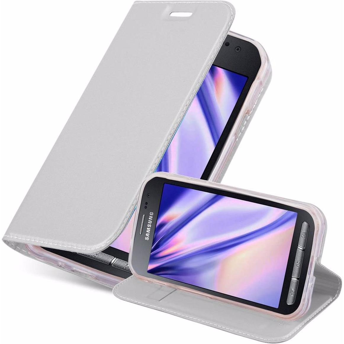 Cadorabo Book Classy Style Cover (Samsung Galaxy Xcover 3), Smartphone Hülle, Silber