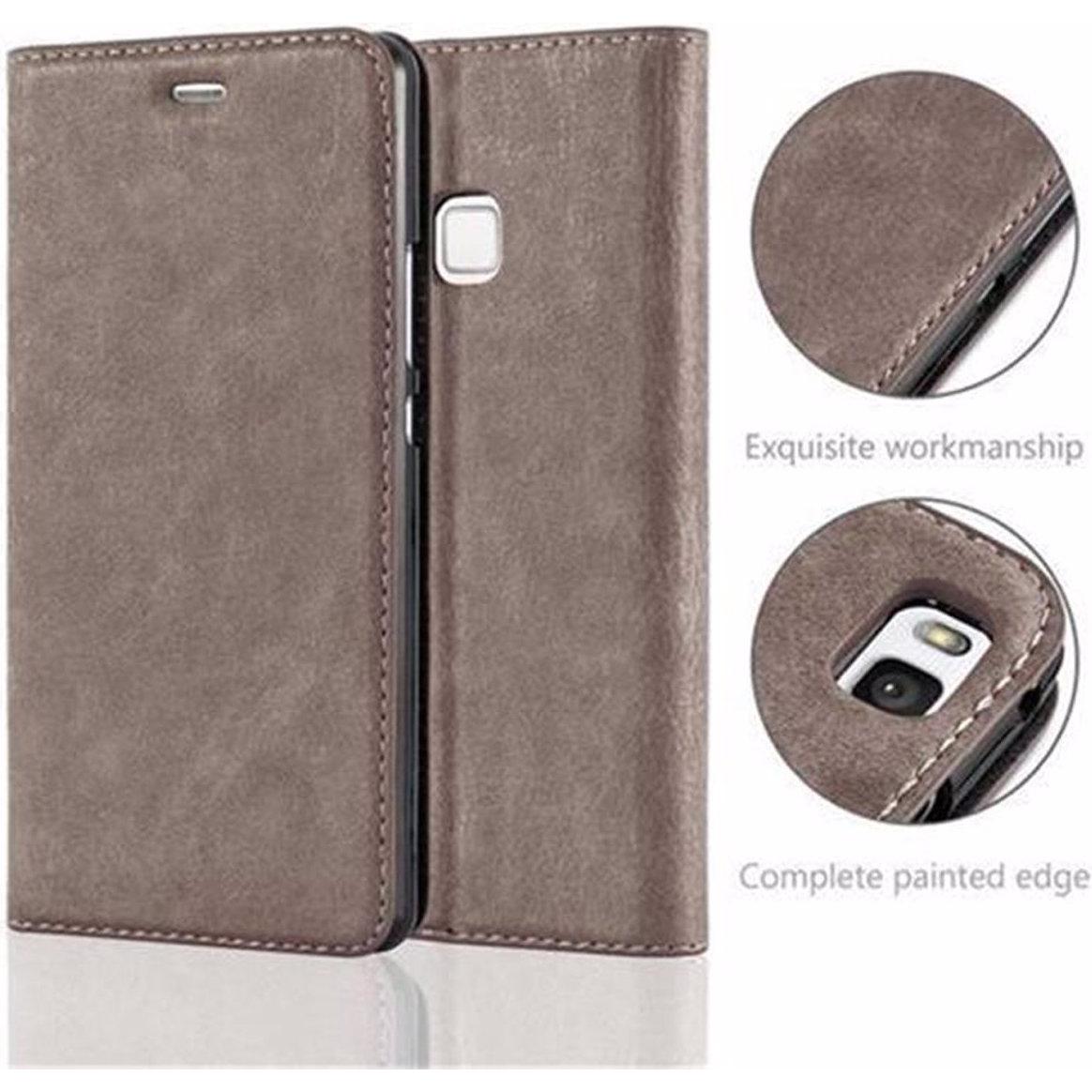 Thumbnail - Cadorabo Book Invisible Magnet Cover (Huawei P9 Lite), Smartphone Hülle, Braun