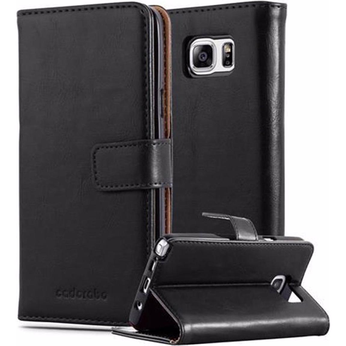 Cadorabo Book Luxury Cover (Samsung Galaxy Note 5), Smartphone Hülle, Schwarz