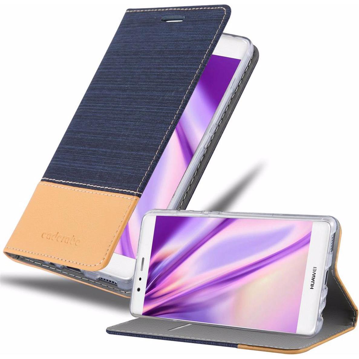 Cadorabo Book Jeans Optik Cover (Huawei P9), Smartphone Hülle, Blau