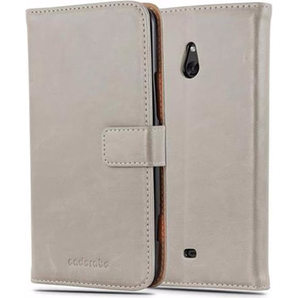 Cadorabo Book Luxury Cover (Nokia Lumia 1320), Smartphone Hülle, Braun