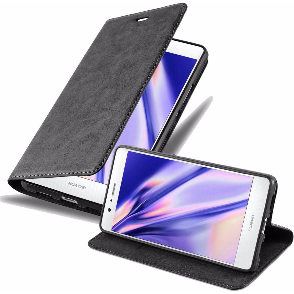Cadorabo Book Invisible Magnet Cover (Huawei G9 Lite), Smartphone Hülle, Schwarz