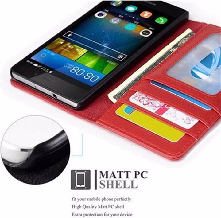 Actual product image Cadorabo Book with 3 card slots cover (Huawei P8 Lite)