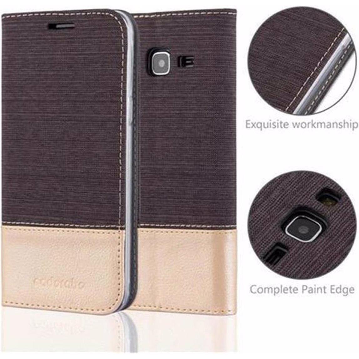 Thumbnail - Cadorabo Book Jeans Optik Cover (Samsung Galaxy J3 (2016)), Smartphone Hülle, Grau