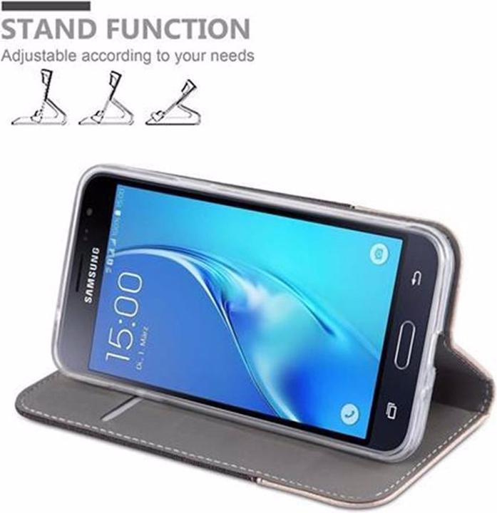 Actual product image Cadorabo Book Jeans Optics Cover (Samsung Galaxy J3 (2016))