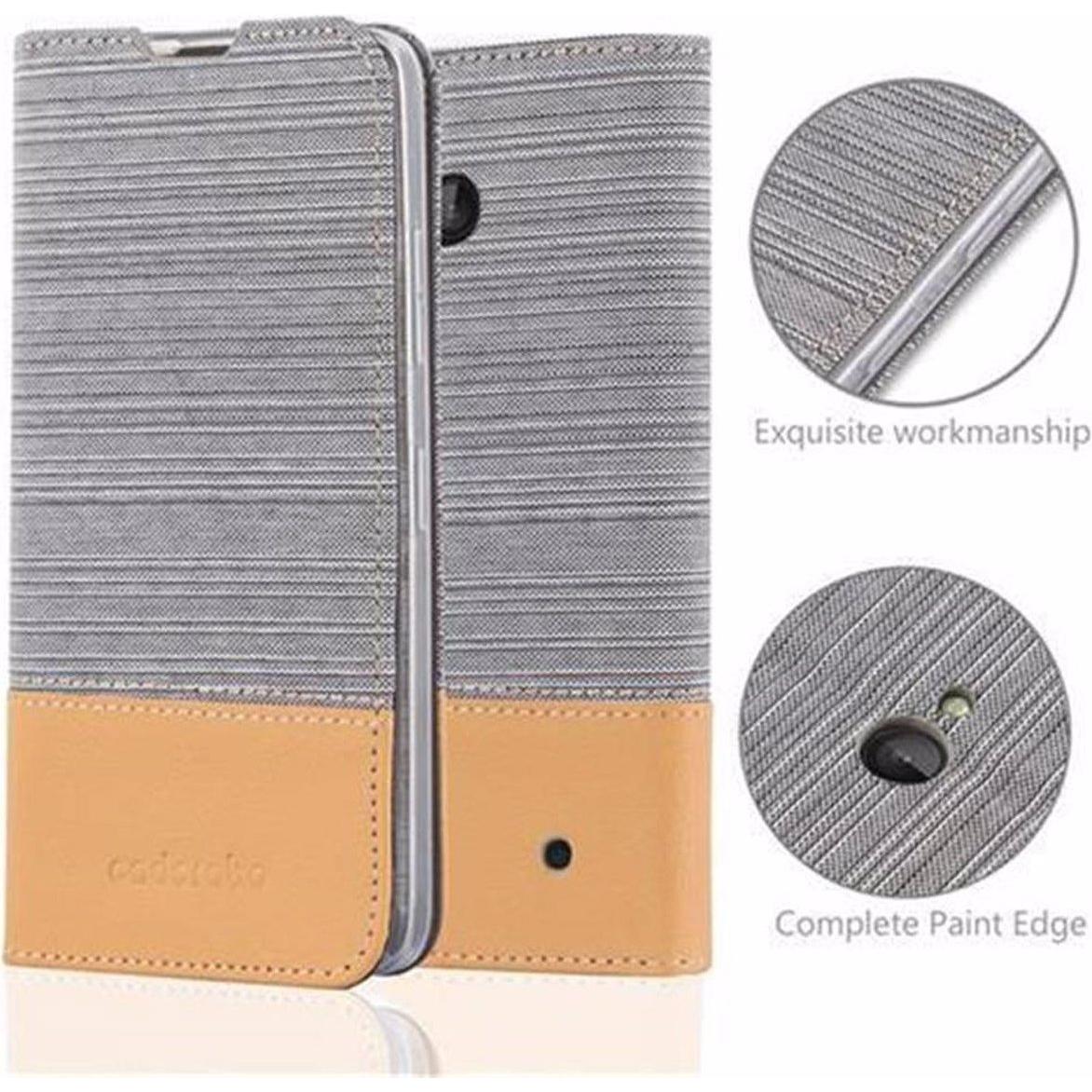 Thumbnail - Cadorabo Jeans Optik (Microsoft Lumia 640), Smartphone Hülle, Grau, Braun