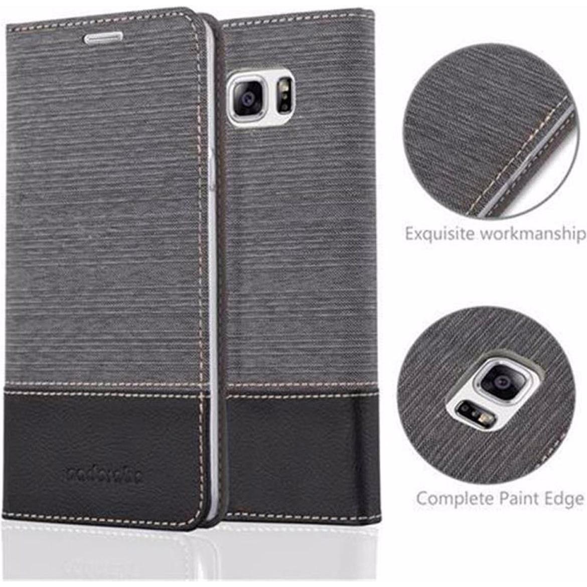 Thumbnail - Cadorabo Book Jeans Optik Cover (Samsung Galaxy Note 5), Smartphone Hülle, Grau