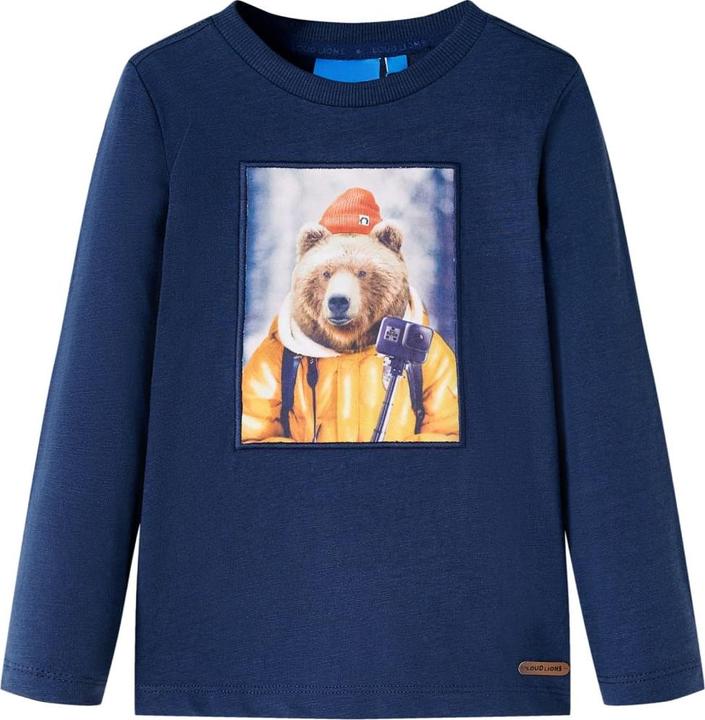 Image du produit vidaXL Tee-shirt manches longues enfant bleu marine 92,Matière : 100 (92)