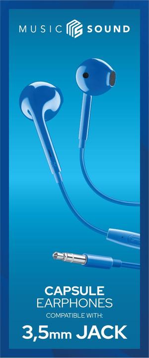 Produktbild Cellularline Music & Sound Earphones Capsule Blue (Keine Geräuschunterdrückung, Kabelgebunden)
