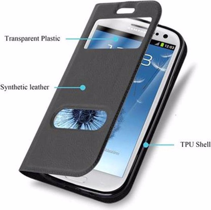 Produktbild Cadorabo Book mit View Doppelfenster Cover (Samsung Galaxy S3)