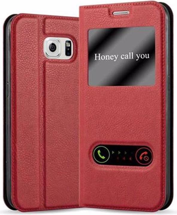 Actual product image Cadorabo Book with View double window cover (Samsung Galaxy S6)