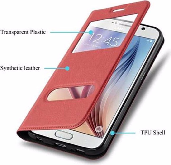 Produktbild Cadorabo Book mit View Doppelfenster Cover (Samsung Galaxy S6)