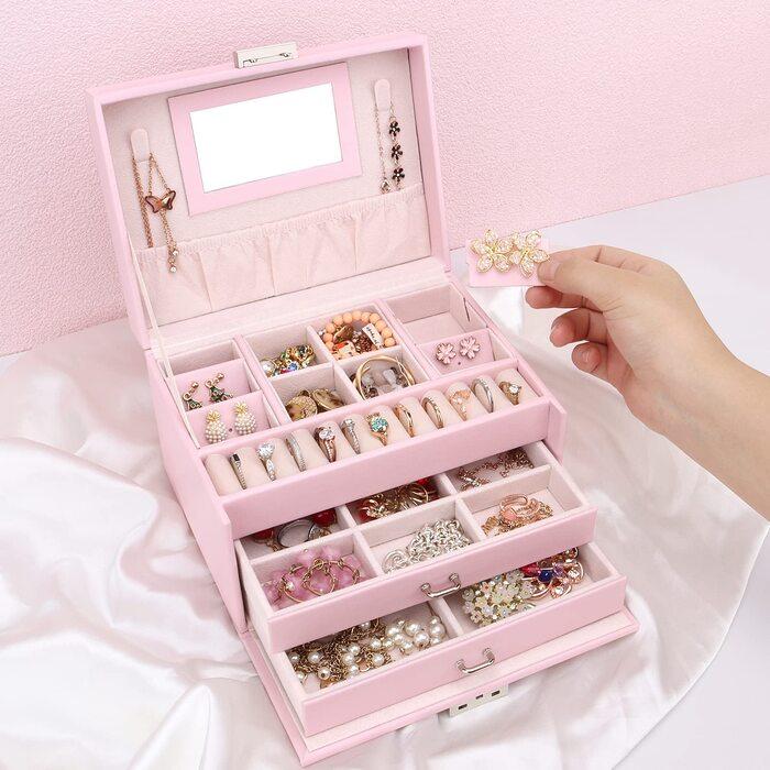 Produktbild Only-Bags.Store Schmuckkästchen, Schmuckkästchen mit Schubladen, PU-Leder-Schmuckkästchen Schmuckkästchen Grosser