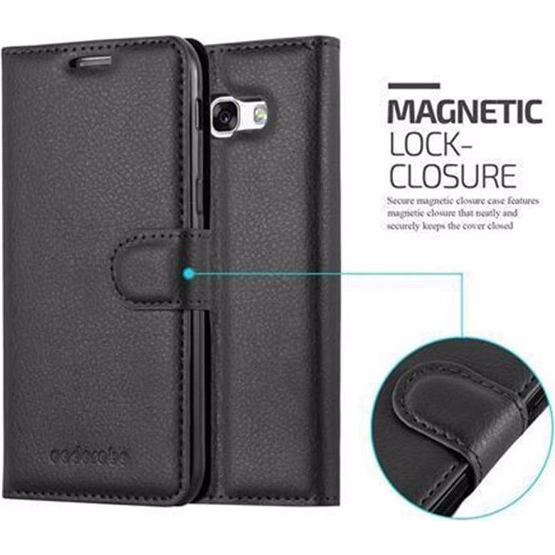 Thumbnail - Cadorabo Book mit Standfunktion Cover (Samsung Galaxy A3 (2017)), Smartphone Hülle, Schwarz