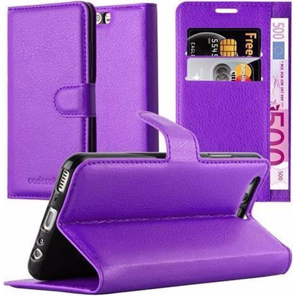 Cadorabo Book mit Standfunktion Cover (Huawei P10 Plus), Smartphone Hülle, Violett