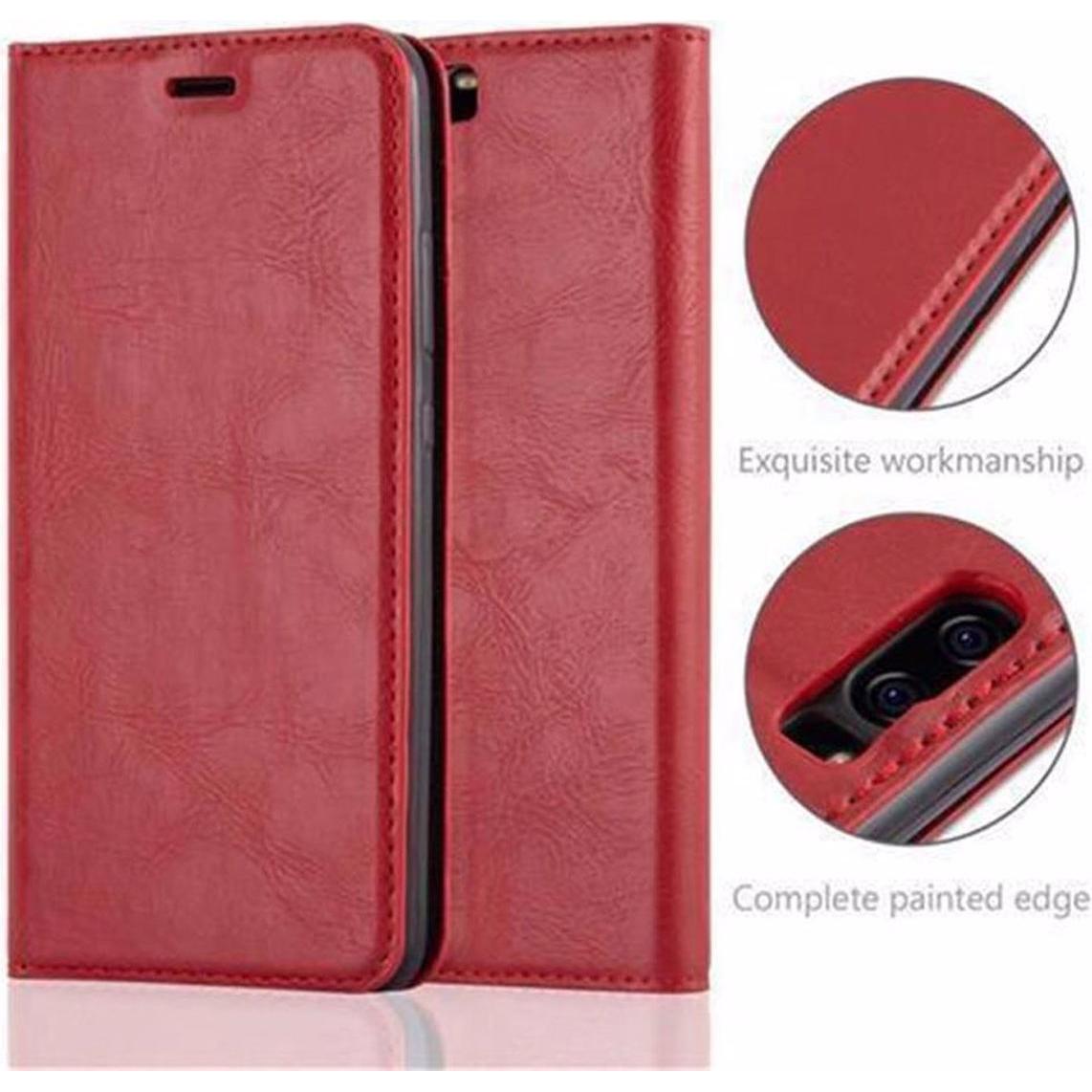 Thumbnail - Cadorabo Book Invisible Magnet Cover (Huawei P10), Smartphone Hülle, Rot